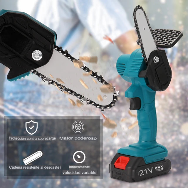 Mini Motosierra Eléctrica Portátil Recargable