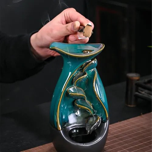 Quemador de Incienso de Reflujo con aromas y alfombrilla