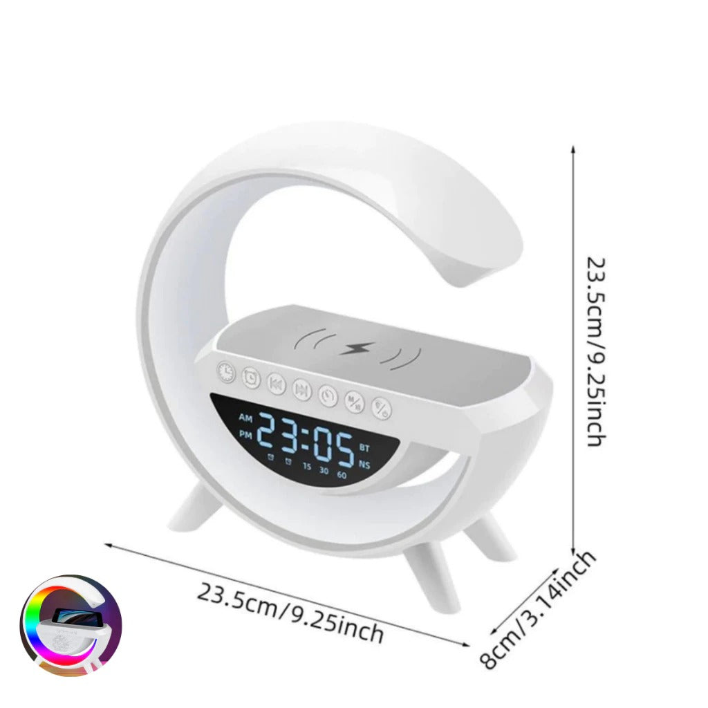 Lámpara Inteligente con Altavoz, Despertador y Cargador Wireless+ Auriculares Gratis