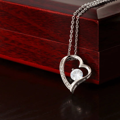 Collar Colgante Corazón de Circonita de Cristal y Caja Luminosa