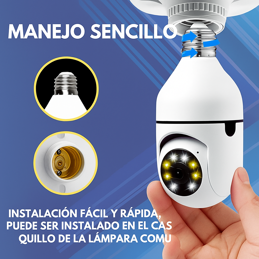 Cámara de Seguridad Inalámbrica Adaptador Bombilla/ Compra 1 y llévate 2