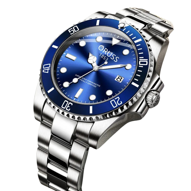 Reloj de Hombre Diamond  Plateado/azul "Oruss"