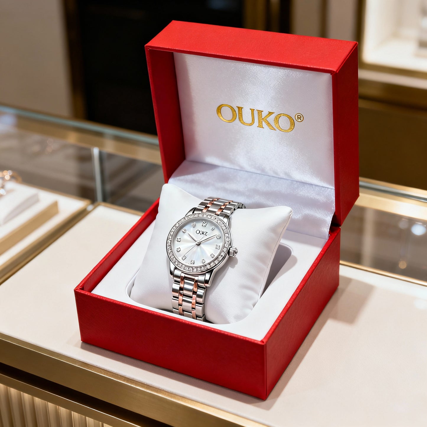 Reloj de Mujer Diamond Plateado/Dorado "Ouko"