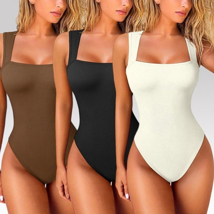 Body Mujer sin Manga con Escote Cuadrado Pague 1 y Reciba 2