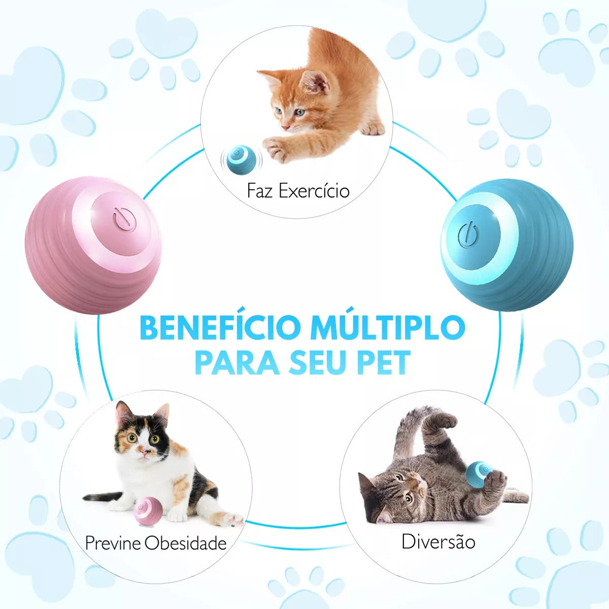 Pelota Interactiva + Cepillo Vapor para Mascota (Azul)🐾