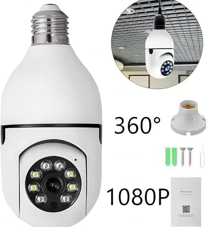 Cámara de Seguridad Inalámbrica Adaptador Bombilla/ Compra 1 y llévate 2