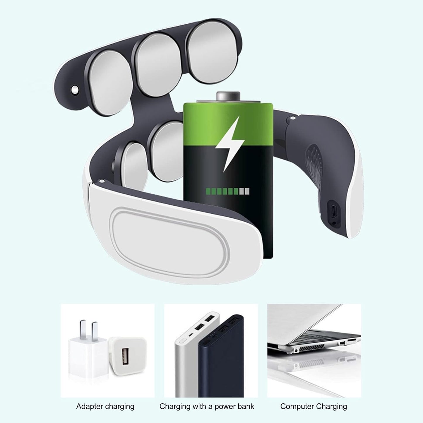 Masajeador térmico de columna cervical con 6 cabezales de masaje