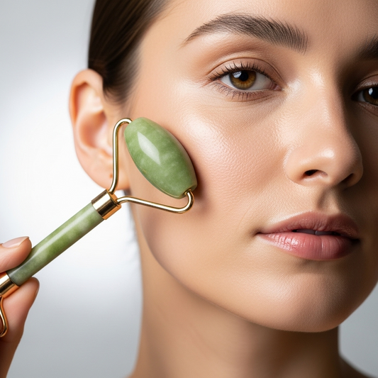 Rodillo Masajeador Facial de Piedra de Jade Terapia de Masaje Antiarrugas Pague 1 y Reciba 2