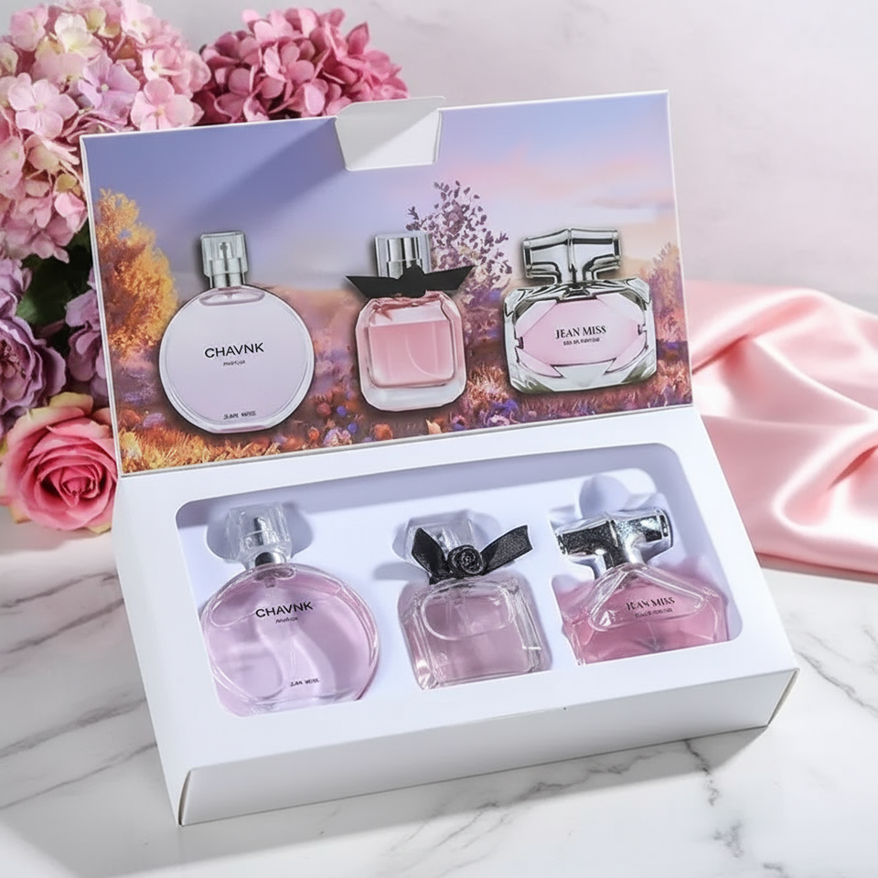Set de 3 Fragancias Femeninas Caja Rosa