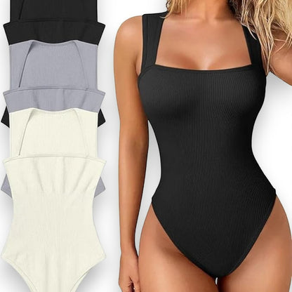 Body Mujer sin Manga con Escote Cuadrado Pague 1 y Reciba 2